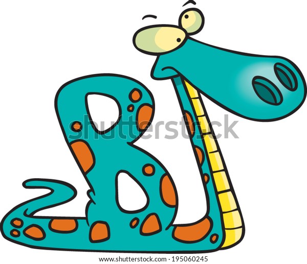 Cartoon Snake Making Letter B Stock Vector (Royalty Free) 195060245 ...