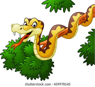 Cartoon snake on branch
