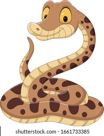 Cartoon snake on white background