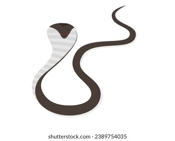 Cartoon snake on white background.