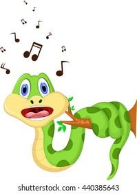 cartoon snake singing