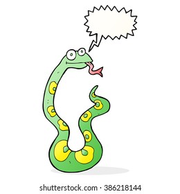 Cartoon-Schlange mit Sprachblase