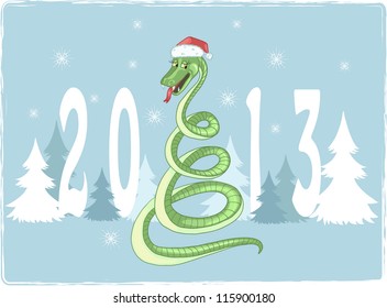 Cartoon snake, a symbol of a year