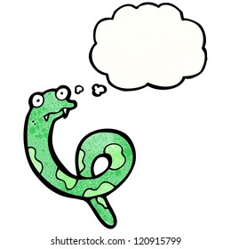 cartoon snake with thought bubble