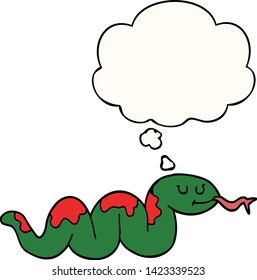 cartoon snake with thought bubble