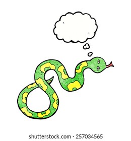 cartoon snake with thought bubble