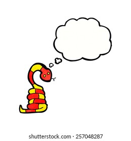 cartoon snake with thought bubble