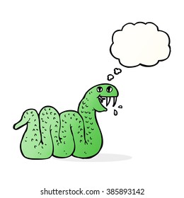 cartoon snake with thought bubble