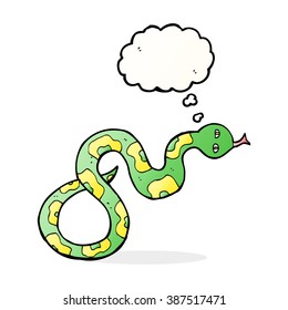 cartoon snake with thought bubble