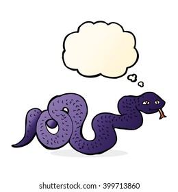 cartoon snake with thought bubble
