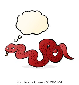 cartoon snake with thought bubble