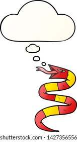 cartoon snake with thought bubble in smooth gradient style