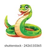 Cartoon snake vector illustration isolated on white background