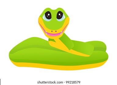 Cartoon snake. Vector illustration on white background