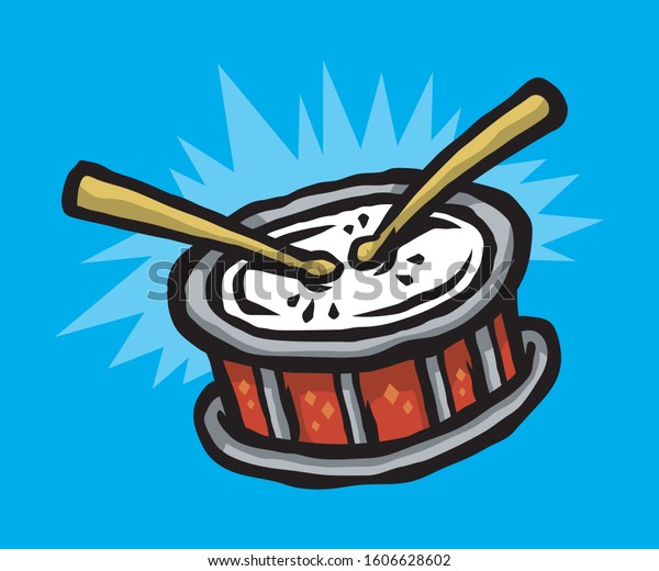 Cartoon Snare Drum Two Drum Sticks 库存矢量图（免版税）1606628602 | Shutterstock