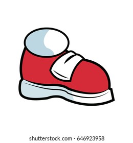 cartoon sneaker sport shoes over white background.