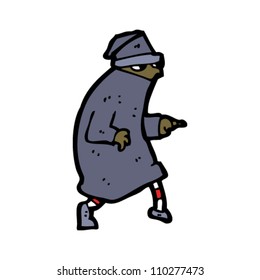 caricatura que hurga en el ladrón