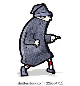 caricatura que hurga en el ladrón