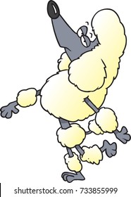 cartoon snobby poodle dog walking/strutting