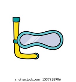 Cartoon Snorkeling Mask Vector Illustration