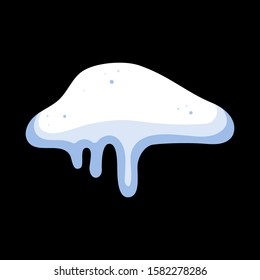 Cartoon Snow Caps winter decoration vector isolated on background
