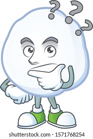 cartoon snowball with confuse face style design