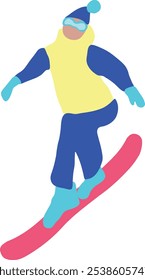 Cartoon Snowboarder, Vektorgrafik einzeln auf weißem Hintergrund