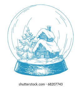 Cartoon snowglobe