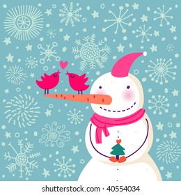 Cartoon snowman