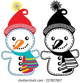 cartoon snowman for babies and little kids