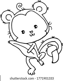 cartoon snowman with bird vector drawing 