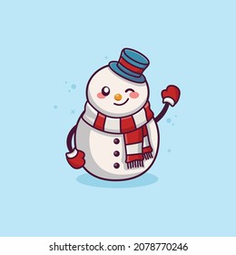 Cartoon snowman character christmas background