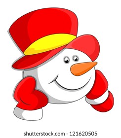 Cartoon Snowman Head