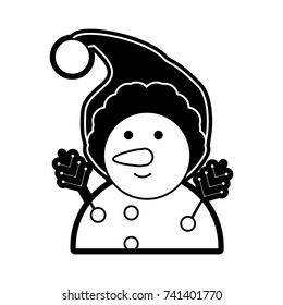 cartoon snowman icon