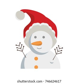 cartoon snowman icon