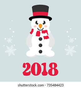 cartoon snowman with text vector