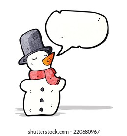 cartoon snowman in top hat