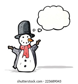 cartoon snowman in top hat