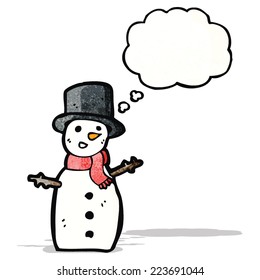 cartoon snowman in top hat