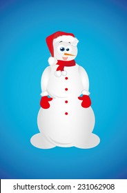 Cartoon snowman vector illustration