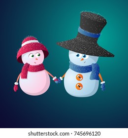 Cartoon snowmen