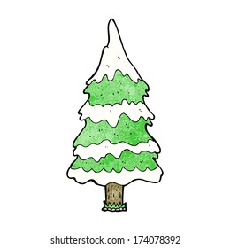 cartoon snowy tree