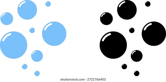 As bolhas de espuma de sabão de desenho animado gel de banho, shampoo, barbear, mousse. Ilustração vetorial