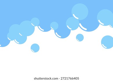 As bolhas de espuma de sabão de desenho animado gel de banho, shampoo, barbear, mousse. Ilustração vetorial