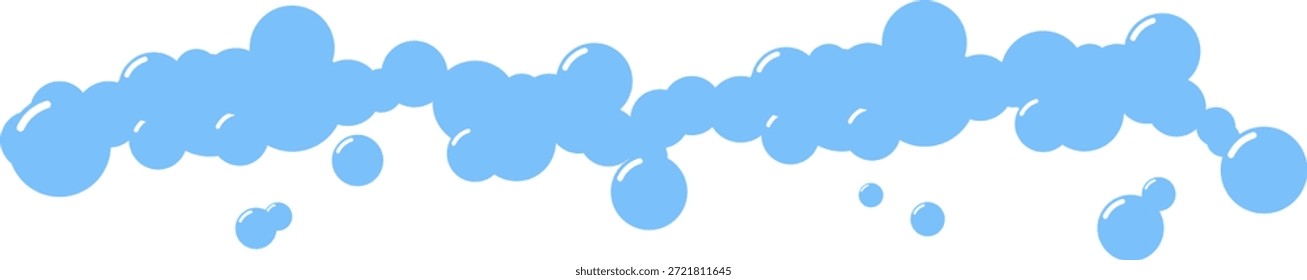 Cartoon Seife Schaumblasen Laugen Rahmung Dusche Gel, Shampoo, Rasieren, Mousse. Vektorgrafik. Fizzy Drink, Wasserblase, Cartoon Seifenschaumblasen Suds Framing Duschgel, Shampoo, Rasieren, Mousse. Soda Drops Silhouette Icon Set.