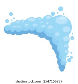 Cartoon soap suds forming an abstract l shape against a clean white backdrop, ideal for hygiene or cleaning related designs