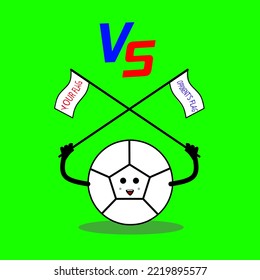 cartoon soccer ball emoticon. Animated soccer fans and coach characters watching football matches represent different emotions. Flat style vector ball