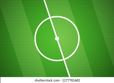 Cartoon soccer field vector background. Halftone football playground template. ESP10