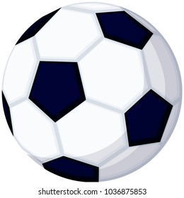 Cartoon soccer football ball icon poster. Sport vector illustration for gift card, flyer, certificate or banner, icon, logo, patch, sticker