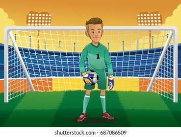 cartoon soccer goalkeeper